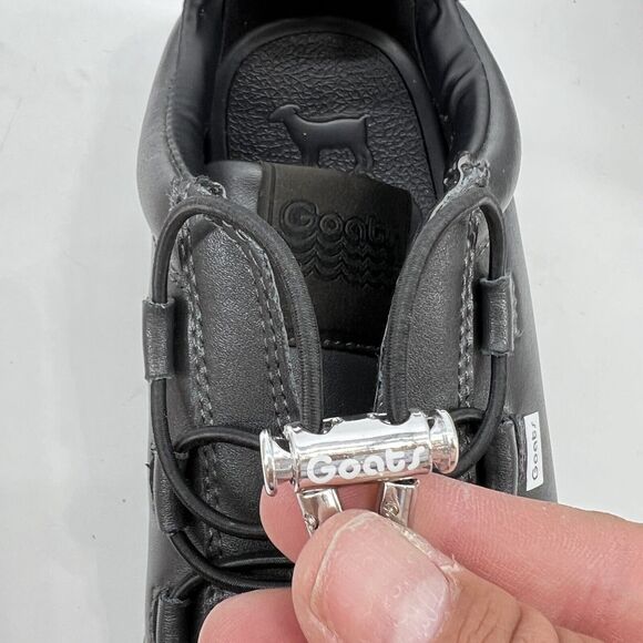 GOATS BLACK LEATHER BIG KIDS LEATHER SNEACKERS SIZE 3 - Picture 11 of 12